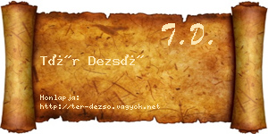 Tér Dezső névjegykártya