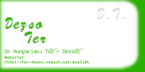dezso ter business card